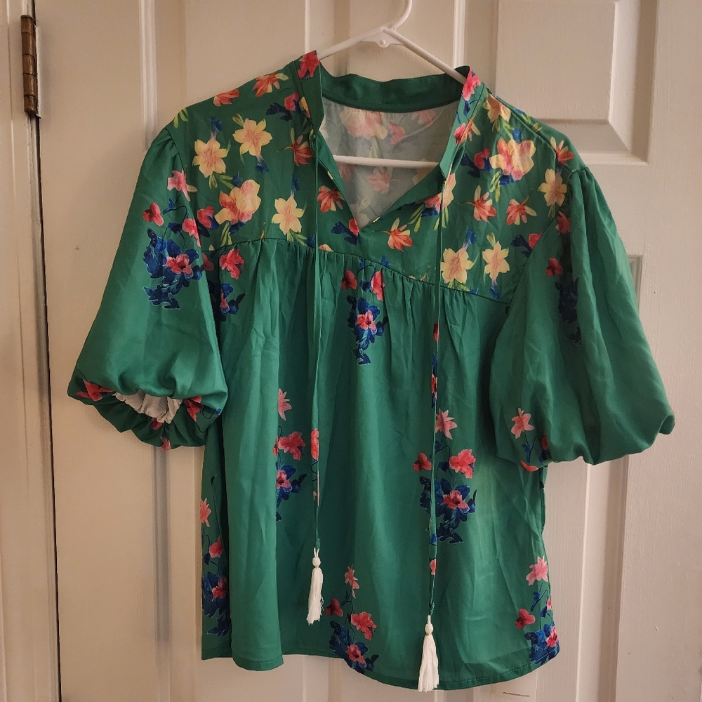 Vibrant Floral Embroidered Blouse